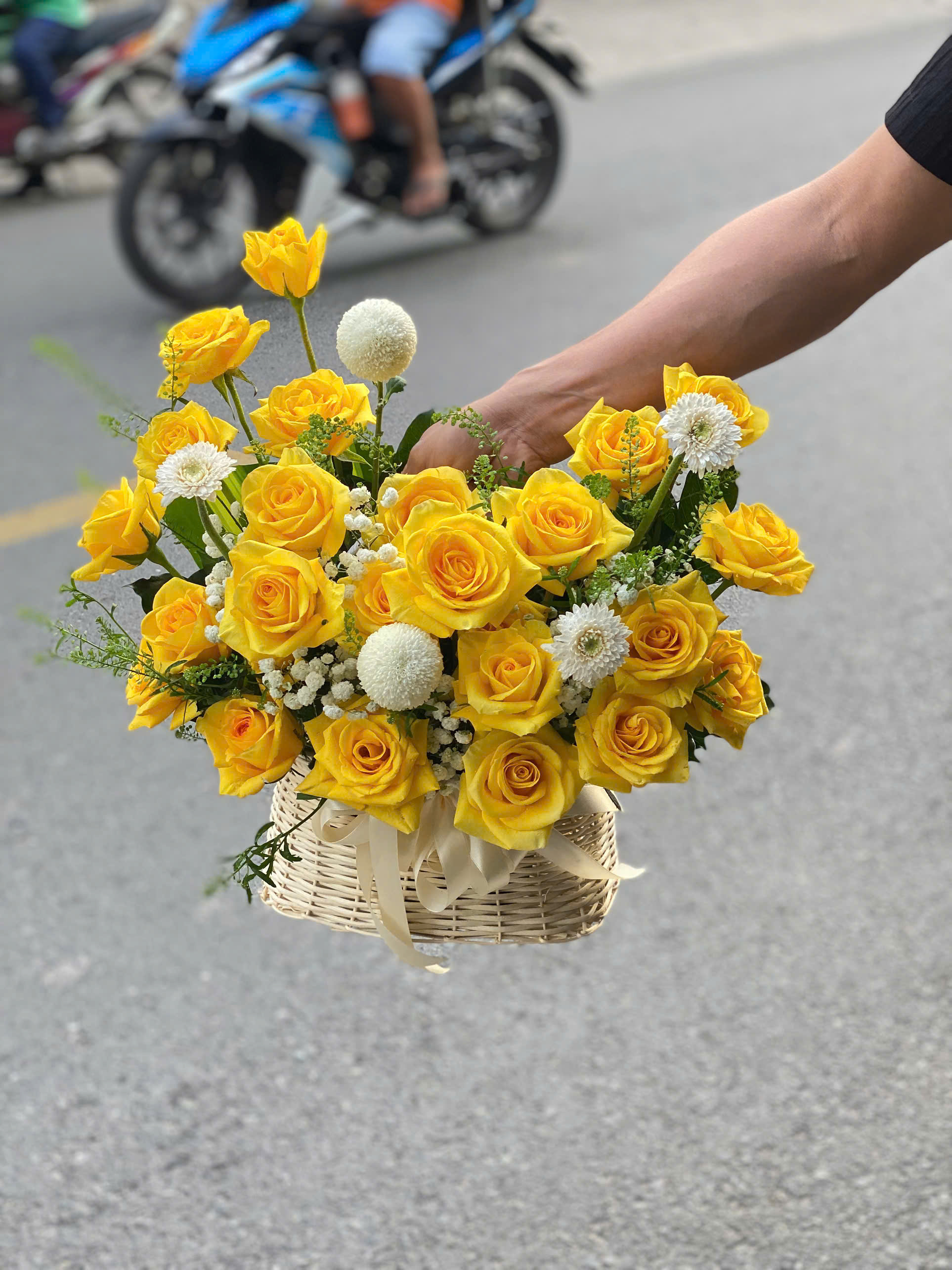 Giỏ hoa chúc mừng 0114