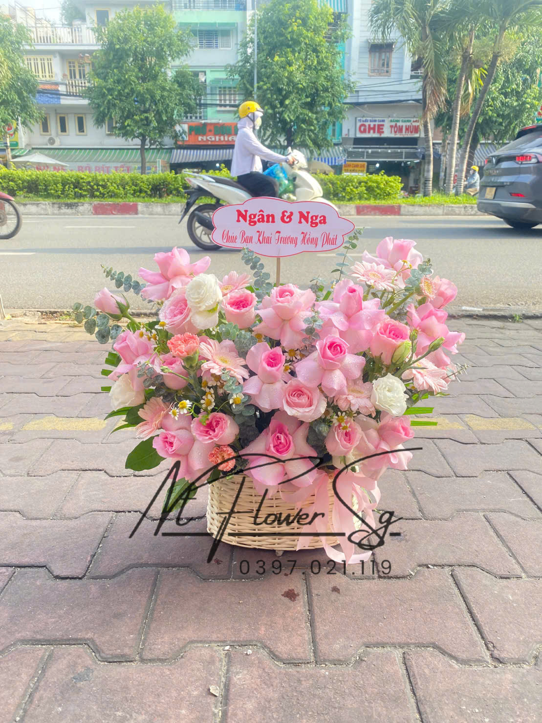 Lẵng  hoa chúc mừng 014